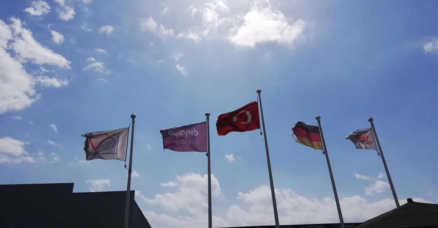 Turkish, German, Digalpa and AKEMI flags