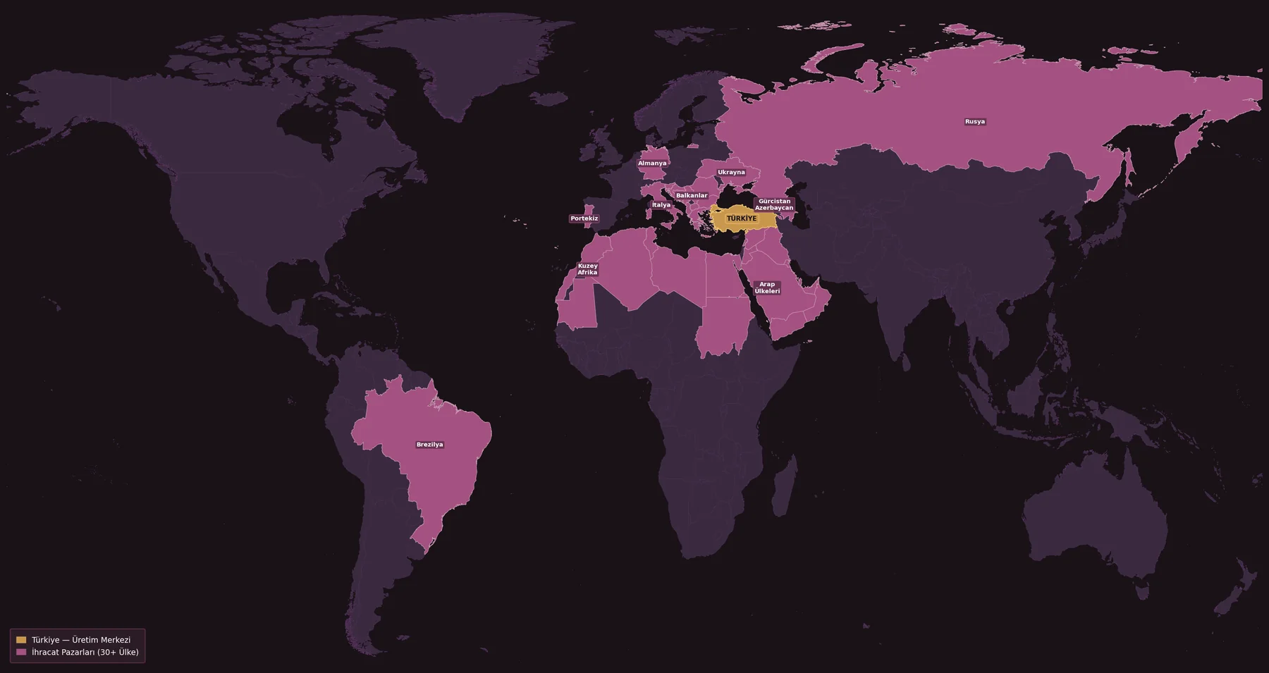 Map of Digalpa export markets